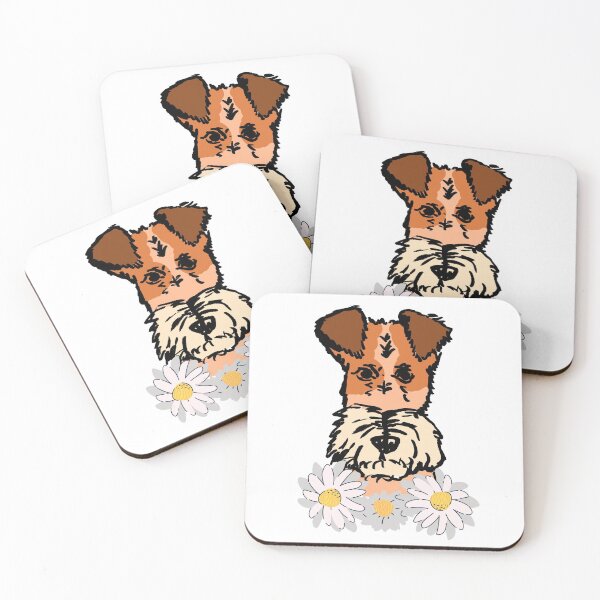 Artikelvorschau, Foxterrier mit Blumen, entworfen und verkauft von NinaBetterNot.