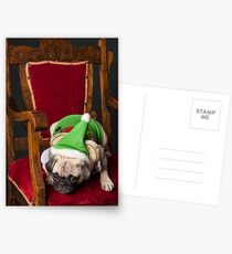Pug Christmas Card Postkarten