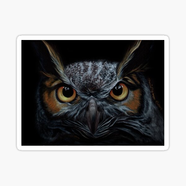 Great Horned Owl Portrait Sticker