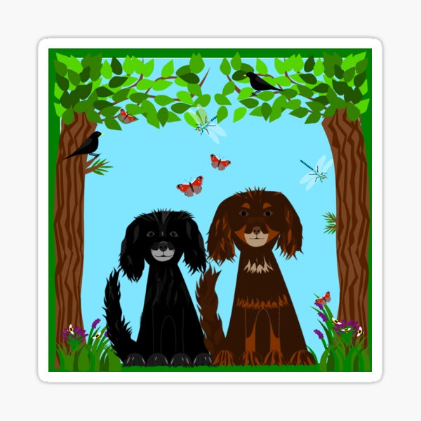 Two lovely spaniels Sticker