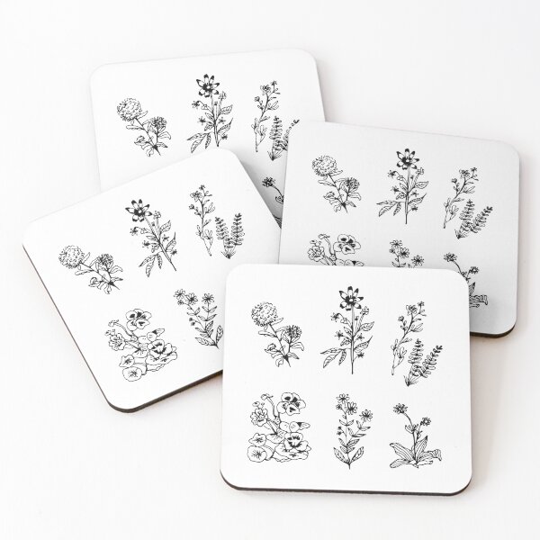 Item preview, Girly floral handdrawn pattern designed and sold by Identity Club Co.