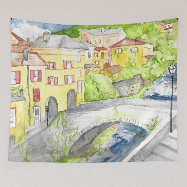 Item preview, Hilltown in Lake Como Italy, Verenna designed and sold by Camo Crow.