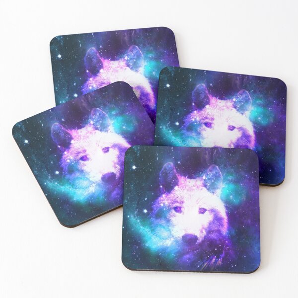 Item preview, Dramabite Wolf Galaxy Surreal Wild Lone Wolves Double Exposure Stars  designed and sold by dramabite.
