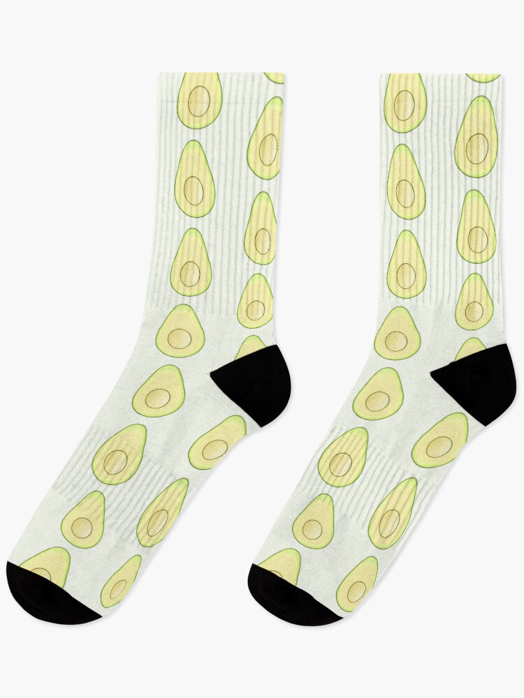 Thumbnail 1 of 5, Socks, Avocado designed and sold by DrawingBasic.