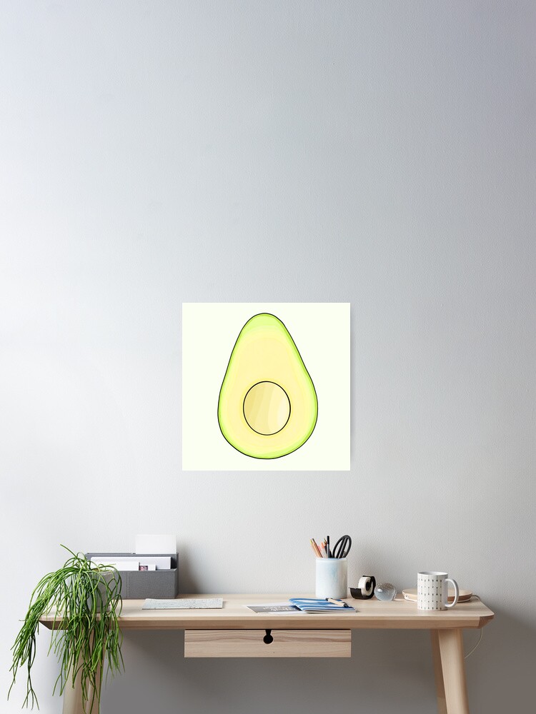 Thumbnail 2 of 3, Poster, Avocado designed and sold by DrawingBasic.