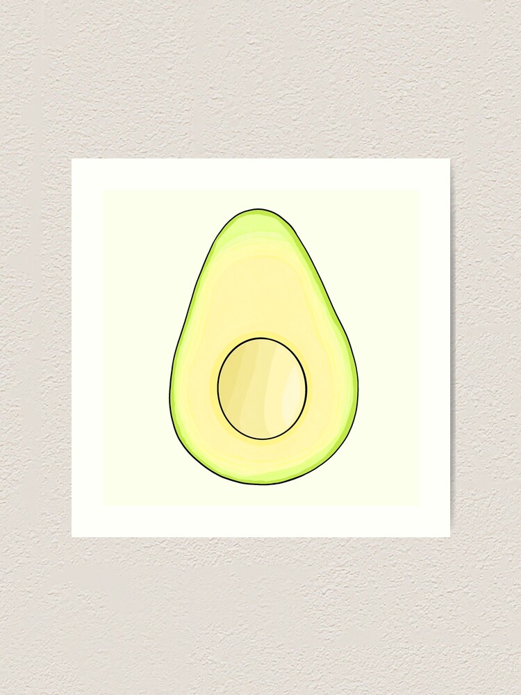 Thumbnail 1 of 3, Art Print, Avocado designed and sold by DrawingBasic.