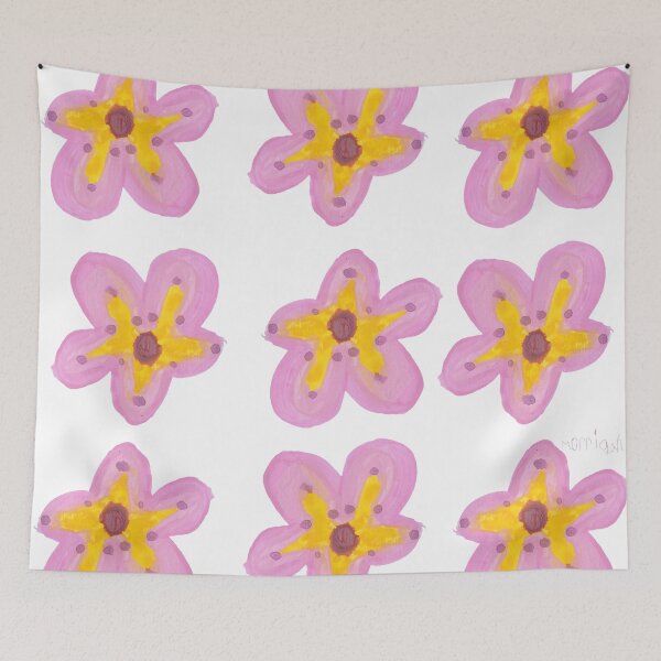 Item preview, Pink and yellow flowers designed and sold by MomoArtFairy.