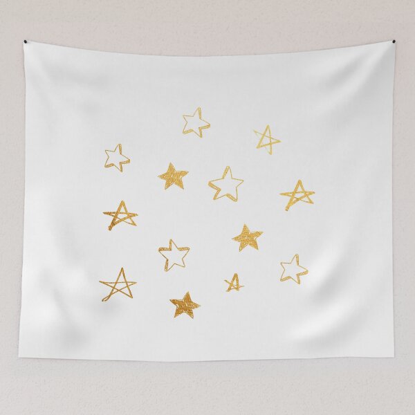 Item preview, Small gold stars doodle pattern designed and sold by AdelDa19.