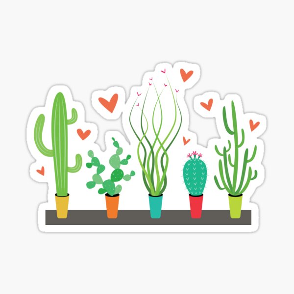 Cactus Succulent Desert Love Sticker