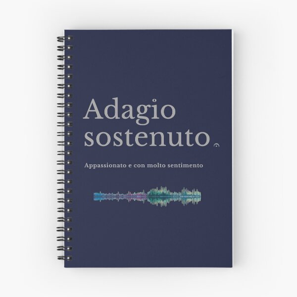 Item preview, Adagio sostenuto sound waves music tempo mark designed and sold by Rockomusic.