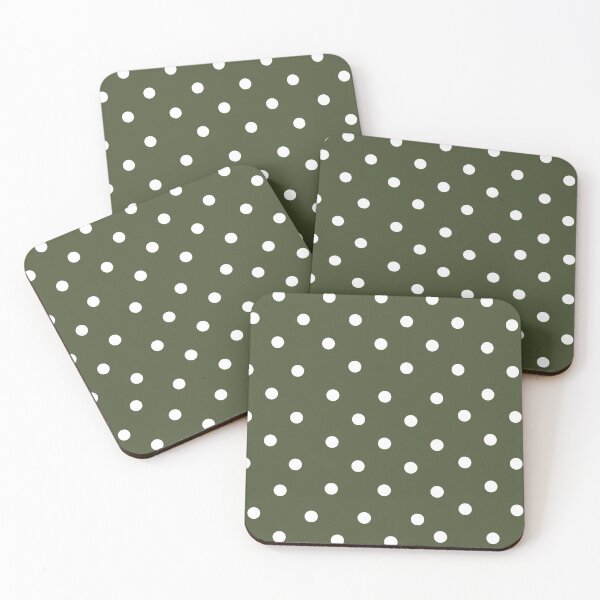 Item preview, White Polka Dots on Chive Green designed and sold by TravelShots.