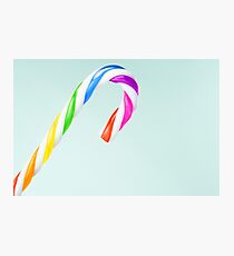 Rainbow Candy Cane Photographic Print