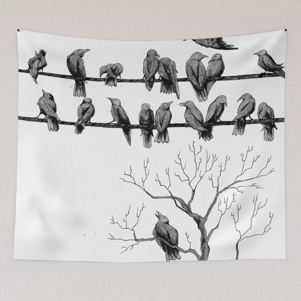 Item preview, Ravens on a wire designed and sold by Camo Crow.
