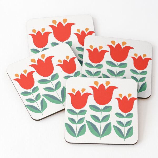 Item preview, Retro tulips red designed and sold by RanitasArt.