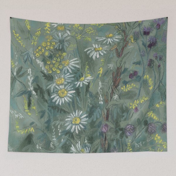 Item preview, July Wildflowers, Meadow Flowers, Summer Floral, Grey designed and sold by Julia Khoroshikh.