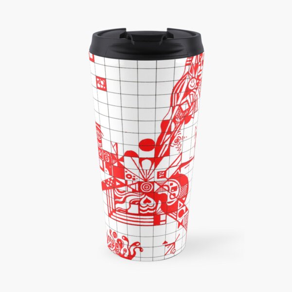 Graphic RED Doodle Travel Mug