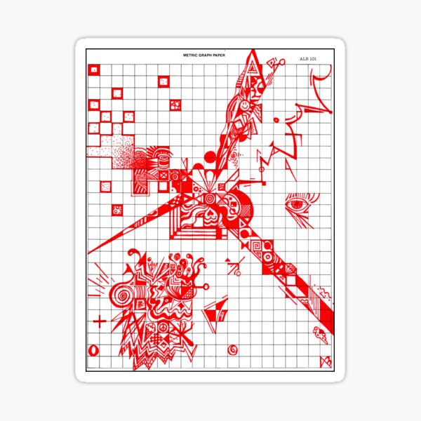 Graphic RED Doodle Sticker
