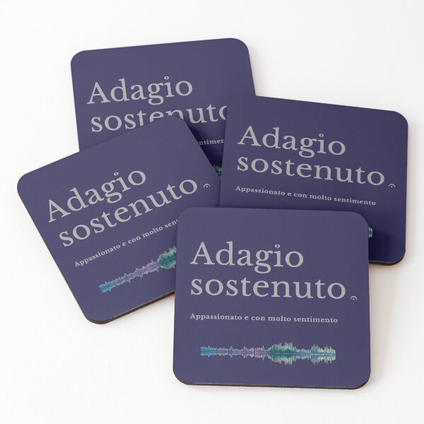 Item preview, Adagio sostenuto sound waves music tempo mark designed and sold by Rockomusic.