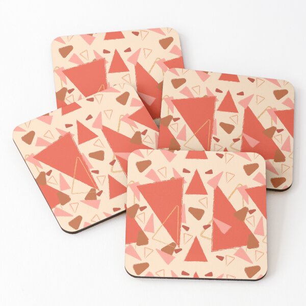 Item preview, Abstract Pastel Orange Pattern Triangles Large designed and sold by ranadigipaint.