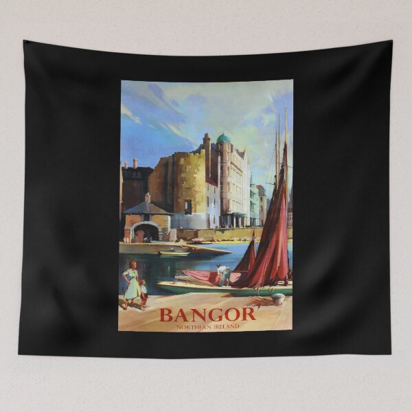 Item preview, Bangor Northern Ireland retro poster designed and sold by CorasPosters.