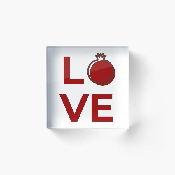 Love Pomegranate Fruit Acrylic Block