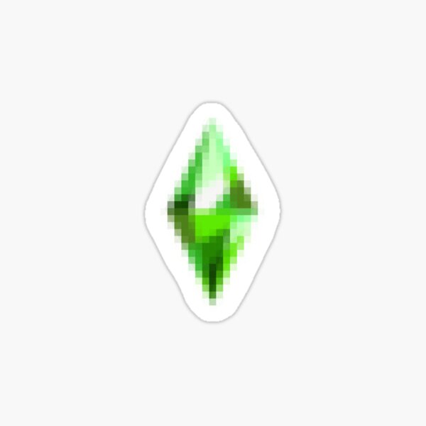 Pixelated Sims Plumbob Sticker By Clairegearan1 Redbubble