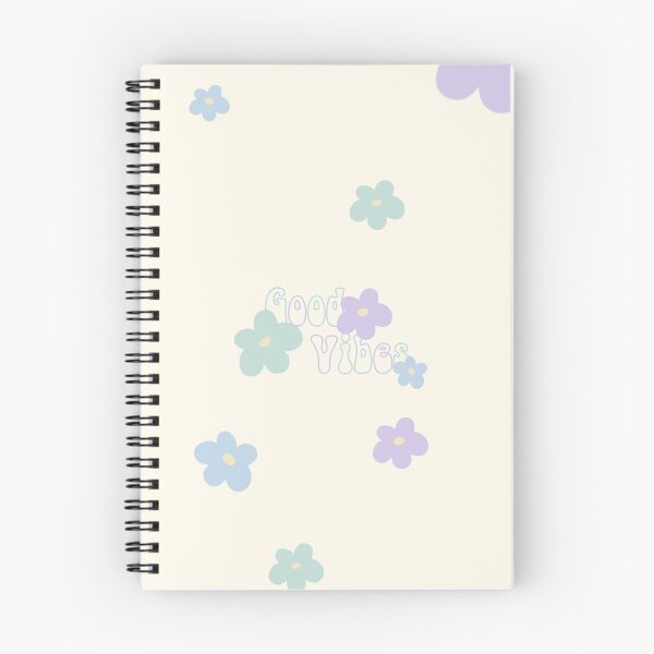 Item preview, notebook good vibes flowres pastel colors  designed and sold by eperdument.