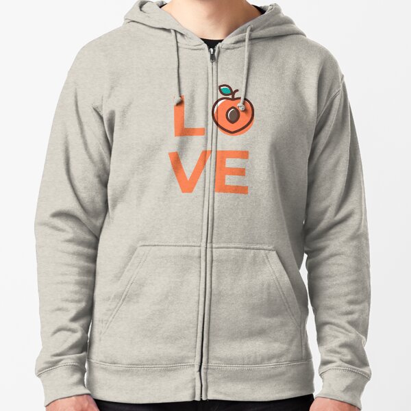 Love Apricot Fruit Zipped Hoodie