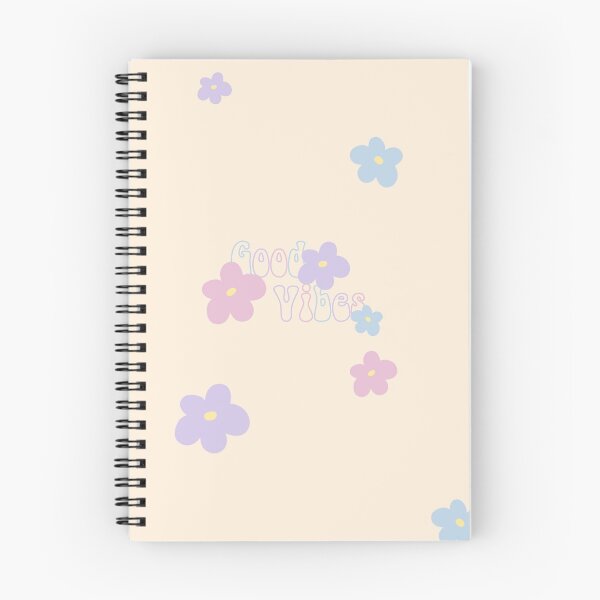 Item preview, notebook good vibes flowers pastel  designed and sold by eperdument.