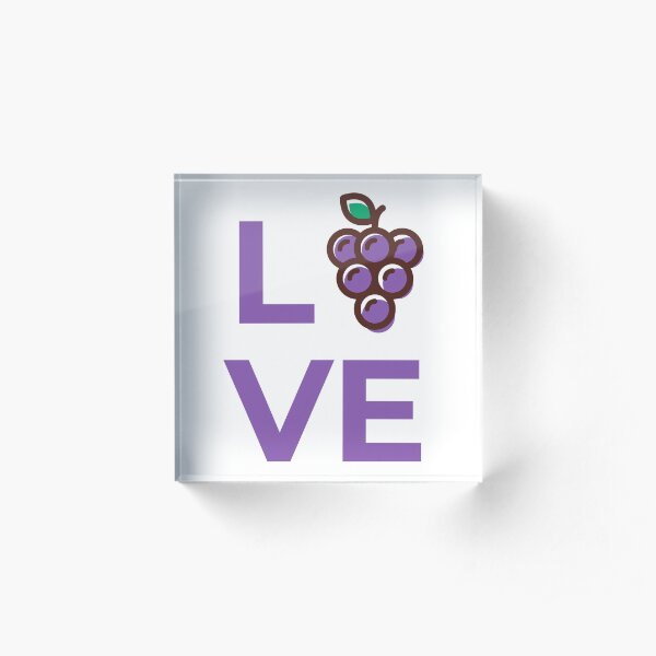 Love Grapes Fruit Acrylic Block