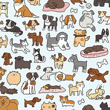 Artwork thumbnail, Dogs Pattern by Alex Mercer