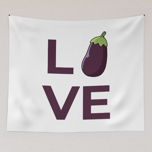 Item preview, Love Eggplant Aubergine Vegetable designed and sold by Sweevy Swag.