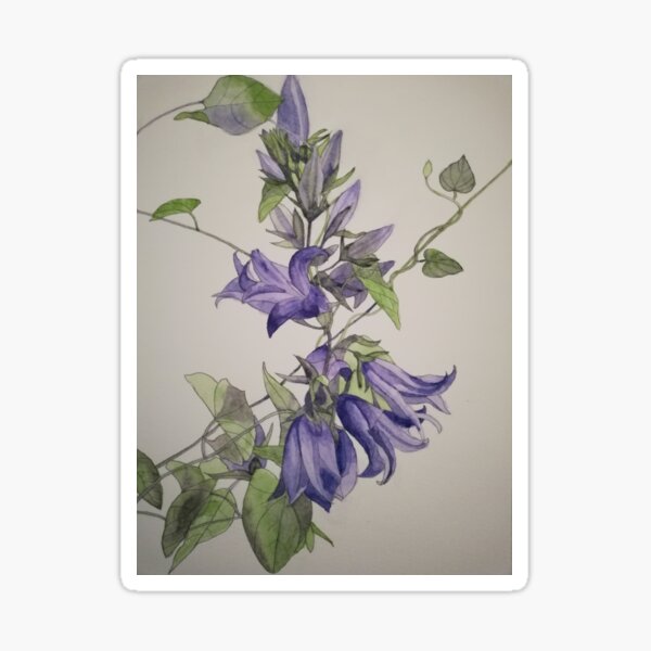 Aperçu de l'œuvre Clochettes bleu violet avec feuilles de liseron. créée et vendue par esvb.
