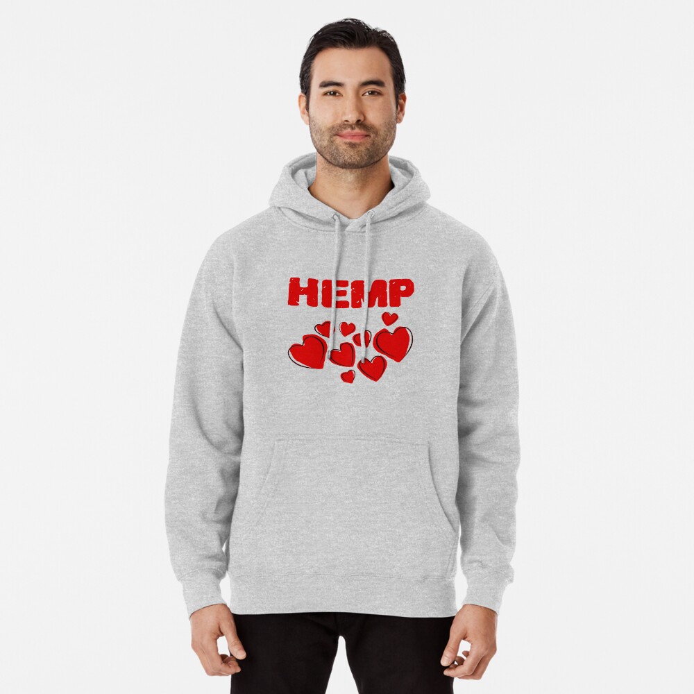 Hemp Hearts Love Pullover Hoodie