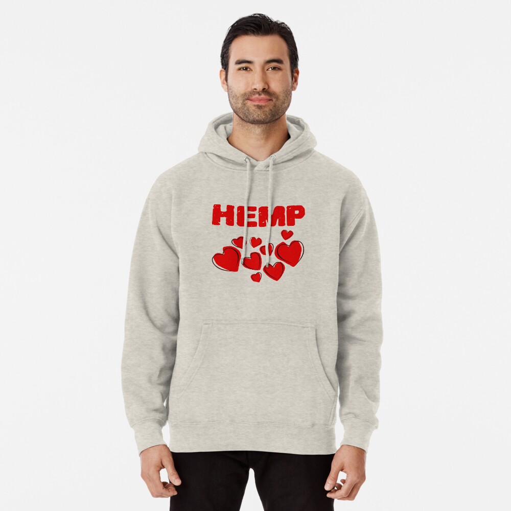 Hemp Hearts Love Pullover Hoodie