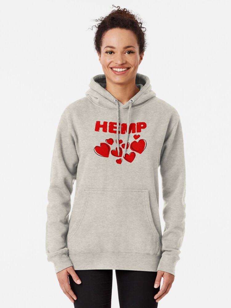 Alternate view of Hemp Hearts Love Pullover Hoodie