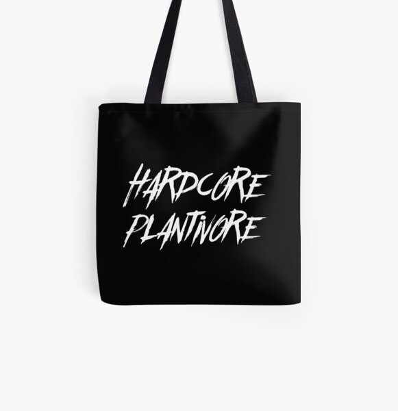 Hardcore Plantivore White All Over Print Tote Bag