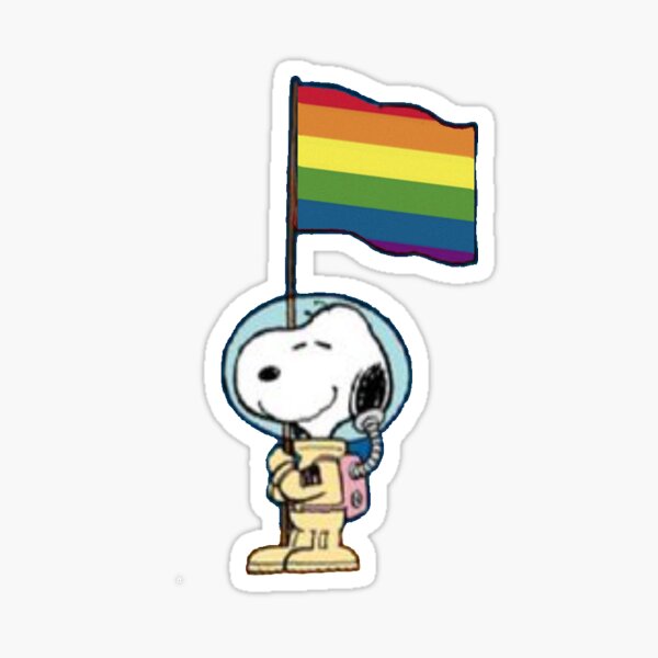astronaut snoopy lgbt flag Sticker