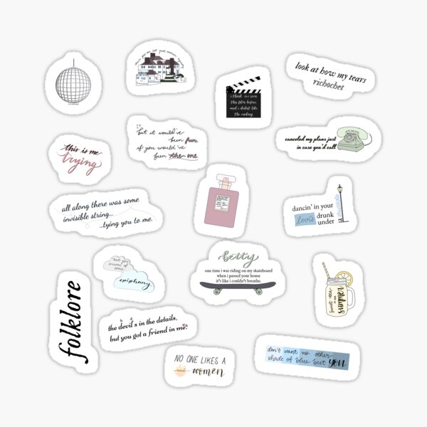 folklore track list pack Sticker