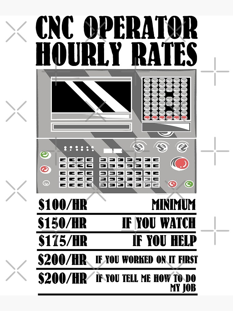 "CNC Operator Hourly Rates CNC Machinist " Poster for Sale by