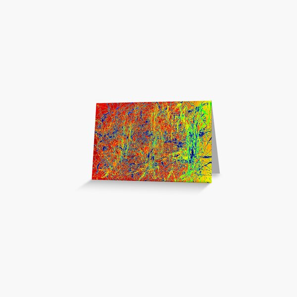 Original Abstract Jackson Pollock Painting Art Greeting Card