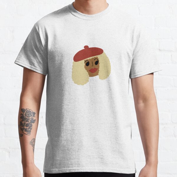 Girl with Curly Blonde Hair Wearing Beret - Custom Illustration - Version 2 Classic T-Shirt
