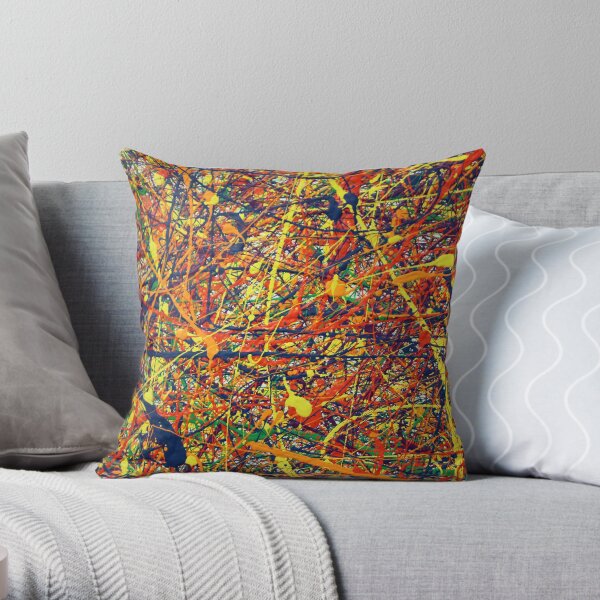 Abstract Jackson Pollock Painting Original Art Throw Pillow