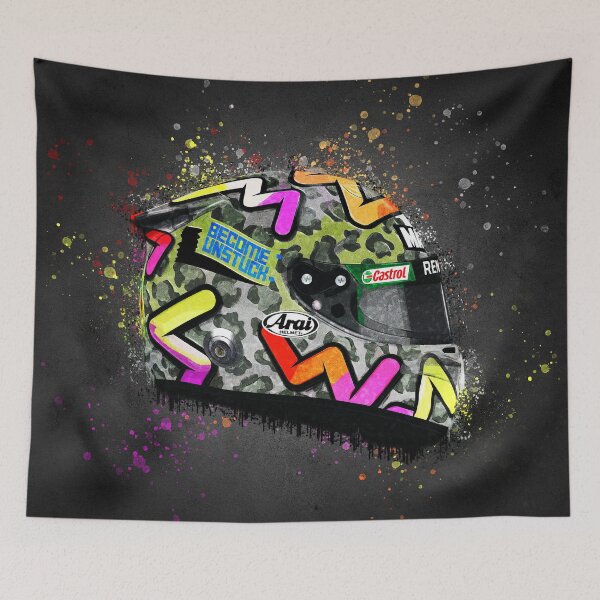 Item preview, Daniel Ricciardo - 2020 Splatter Art helmet designed and sold by JageOwen.