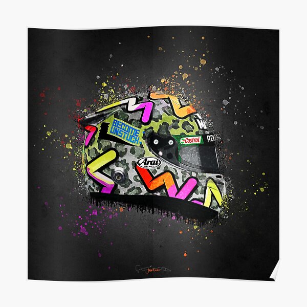 Daniel Ricciardo - Casque Splatter Art 2020 Poster