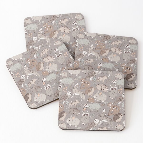 Item preview, Woodland ink pattern - grey designed and sold by Petit Faon Prints.