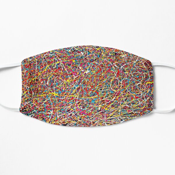 Original Abstract Jackson Pollock Painting Style Flat Mask