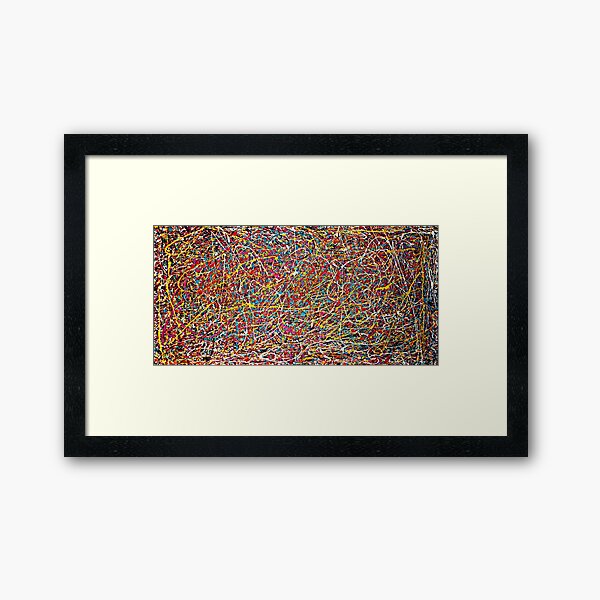 Original Abstract Jackson Pollock Painting Style Framed Art Print