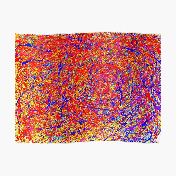 Abstract Jackson Pollock Style Color Poster