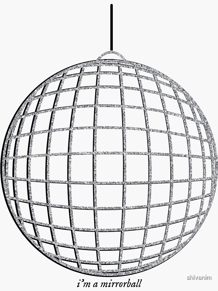 "mirrorball lyrics illustration" Sticker by shivanim Redbubble